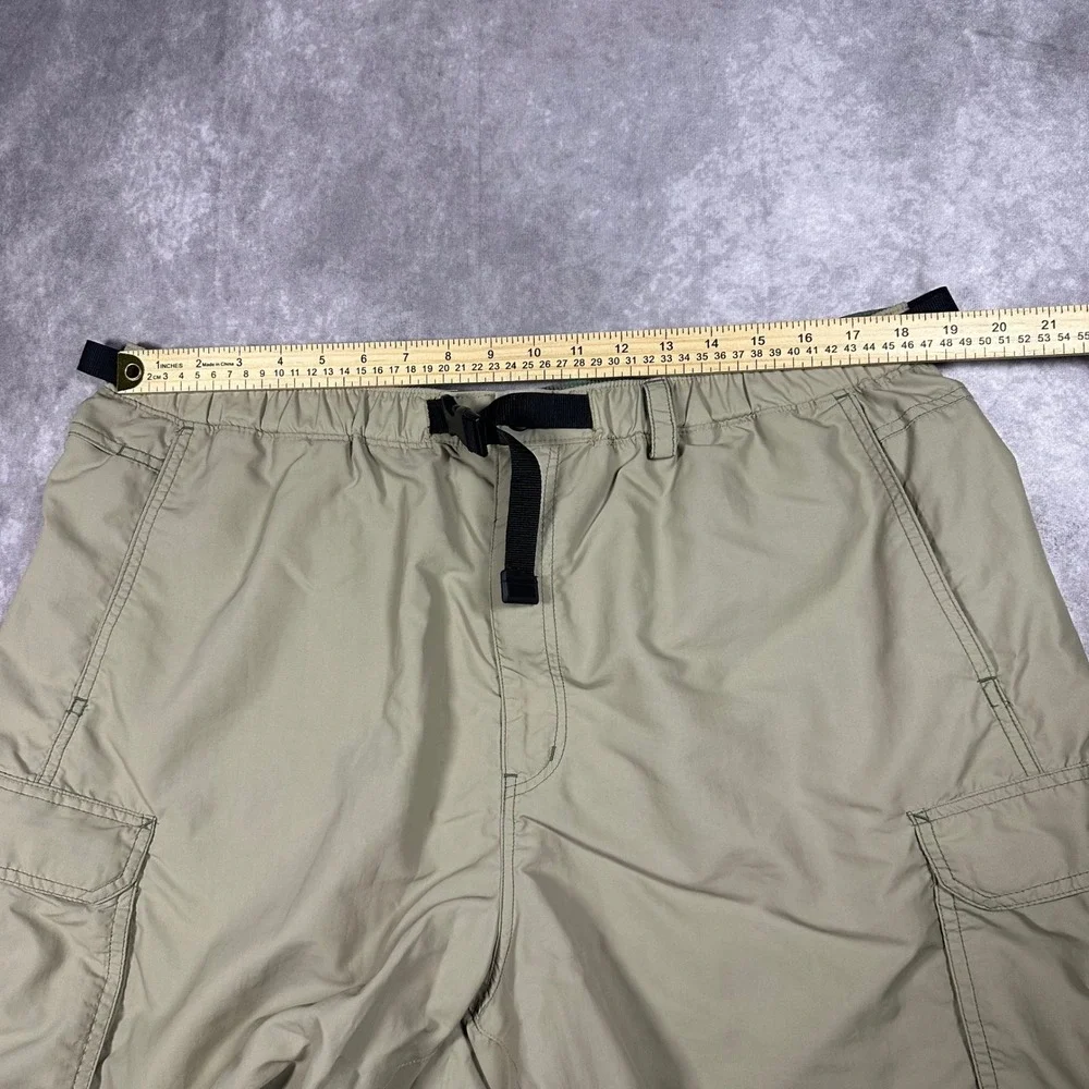 REI Sahara Cargo Shorts Mens XXL Khaki Tan Nylon Belted Hiking Outdoor UPF 50